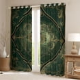 thumbnail image 2 of Homewish Vintage Western Damask Blackout Curtains Set of 2 (52x84 Each), Dark Green Bohemian Abstract Window Curtains, Countryside Curtains and Drapes, Living Room Curtains Decor, 2 of 6
