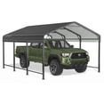thumbnail image 5 of MUCHANT 10'x15' Outdoor Metal Carport, Heavy Duty Garage Galvanized Car Shelter with Enhanced Base for Pickup, Boat, Car and Tractors, 5 of 8