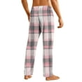 thumbnail image 4 of Cyglowse Mens Pajama Pants Flannel Buffalo Plaid Comfy Lounge Pants PJ Bottoms with Pocket Pink 3XL, 4 of 6