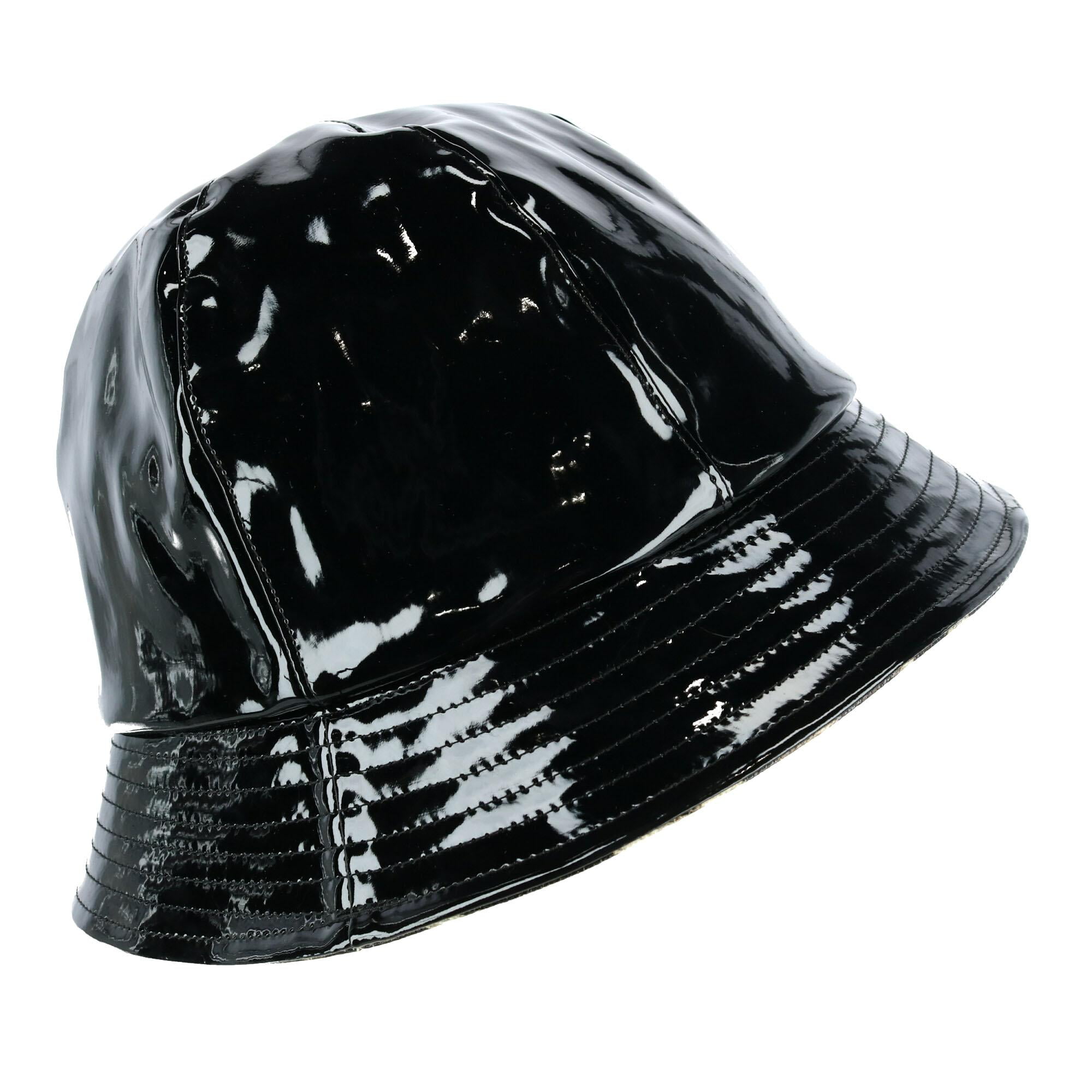 David & Young Solid Rain Bucket Hat with Leopard Lined Interior (Women