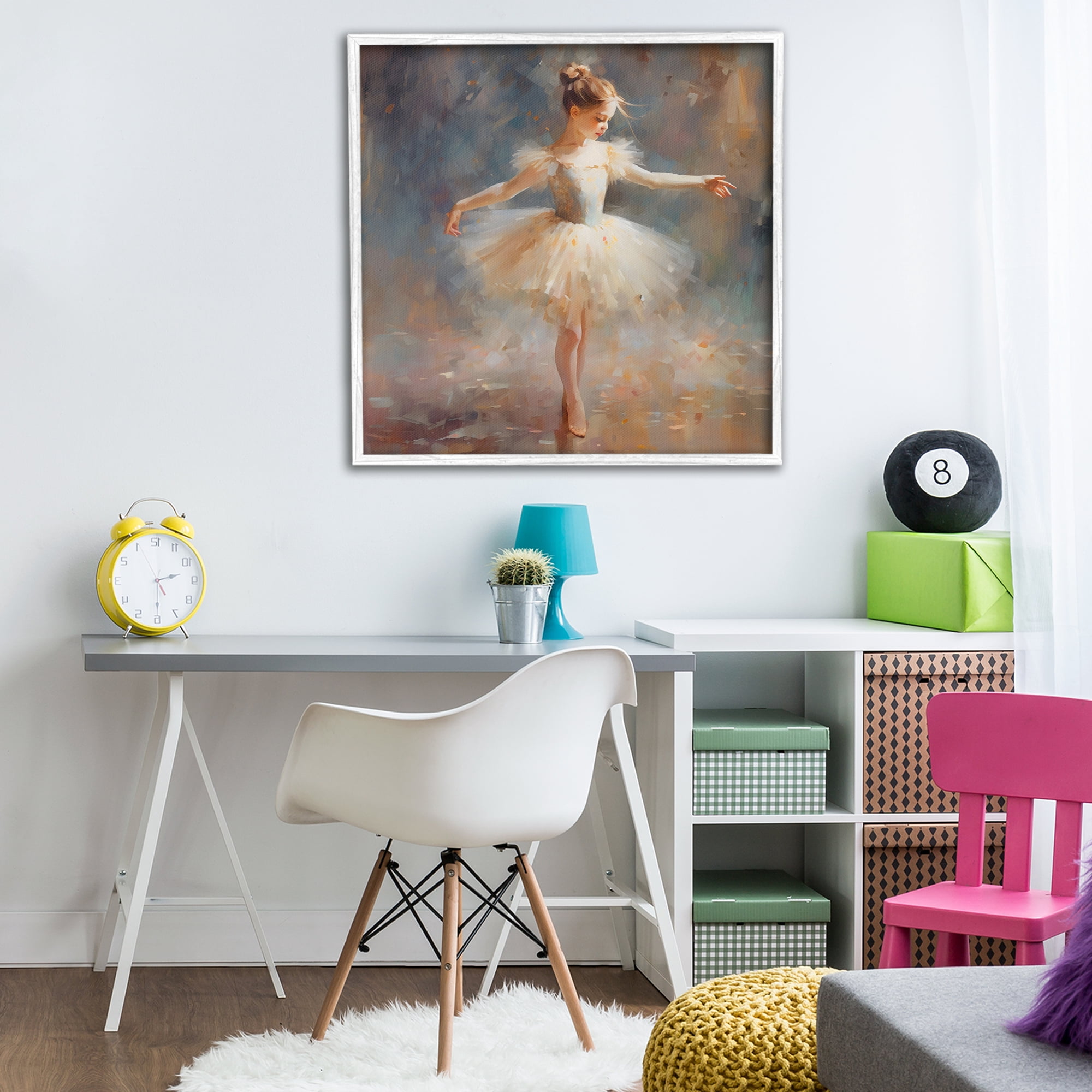 Stupell Industries Ballerina In White Tutu White Framed Giclee Art, design by Creative Studio