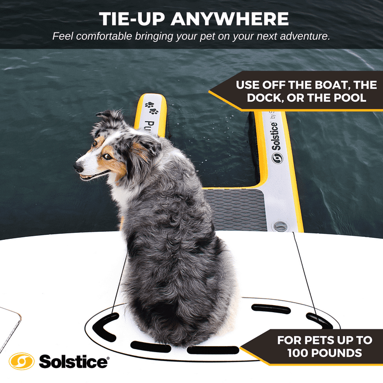 SOLSTICE Original Inflatable Pup Plank Dog Float Floating Ramp Ladder for  Pools Boats Docks
