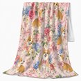 thumbnail image 2 of Whimsical Corgi Dog Pink Roses Bows Design, Playful Pet Portrait Pattern, Warm Flannel Blanket for Living Room and Reading Nook, Dog Lovers Thanksgiving Gift, Pet Lover Home Decor, 2 of 9