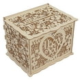 thumbnail image 4 of Hollow Wedding Box, Exquisite Texture DIY Wooden Box Easy Assembly Good Decoration With Lock And Keys For Party For Donation JM01192 Large, 4 of 8