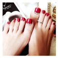 thumbnail image 1 of Uñas postizas con purpurina y diamantes de imitación, color rojo, corta, cubierta completa, uñas postizas para dedos de los pies, acrílico, 24 Uds., puntas artísticas para uñas para mujeres, 1 of 5