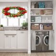thumbnail image 5 of LALILO Kitchen Curtain Valance Christmas Wreath Rod Pocket Window Curtain 52"x 18" Set of 2, 5 of 6