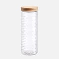 thumbnail image 1 of Embossed Glass Canister With Bamboo Lid -  2.1L, 1 of 1