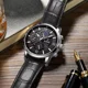 thumbnail image 5 of Relojes Para Hombre Lige Casual Analógico Reloj Impermeable Correa Negro Bisel Plateado Fondo Negro, 5 of 8