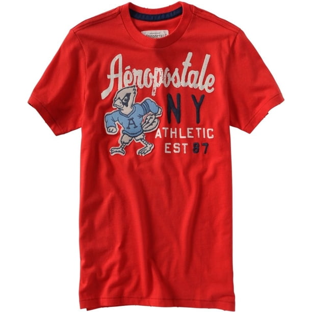 Aeropostale Mens Ny Athletic Graphic playera, rojo, XX-Large