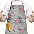 thumbnail image 2 of Pioneer Flower Floral Print Pattern Apron-Garden Aprons for Women with Pockets-Cotton Linen Waterproof Kitchen Cooking Gardening Aprons Adjustable for Kitchen,Cooking,BBQ and Salon 33x27 Inch, 2 of 5
