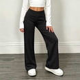 thumbnail image 5 of DJDLJWCJ Girls Wide Leg Pants Elastic Waist Stretch Soft Lounge Pants Solid Color Lightweight Pull-On Trousers Black Size 9, 5 of 10