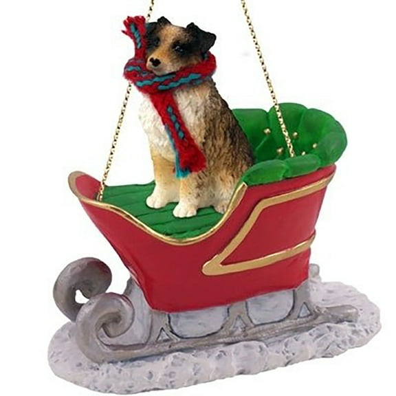 Australian Shepherd Brown Dog Sleigh Dog Holiday Ornament