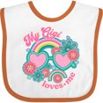 thumbnail image 3 of Inktastic My Gigi Loves Me Girls Rainbow Granddaughter Girls Baby Bib, 3 of 4