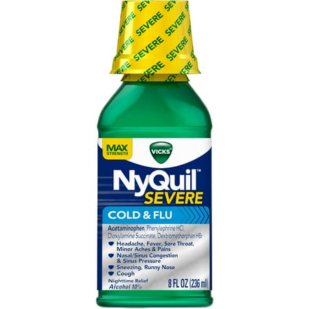 Vicks NyQuil Original Flavor sévère liquide froid et la grippe, 8 fl oz