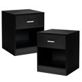 thumbnail image 6 of Gymax Set of 2 Nightstand End Side Table Storage Cabinet w/ Drawer Home Office Black, 6 of 7