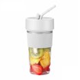 thumbnail image 1 of Exprimidor de frutas eléctrico, licuadora inalámbrica, mezclador de jugo, exprimidor portátil con pajita, carga Usb para el hogar, taza de jugo de regalo de 6 hojas, 1 ud., 1 of 5
