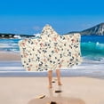 thumbnail image 2 of Yayeee Kids Hooded Towel with Hand Pockets Beach Soft Absorbent Bath Wrap 50 x 23.5 inch, Beige Leaves Plaid, 2 of 5