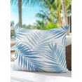 thumbnail image 6 of Outdoor Pillows Waterproof, Summer Palm Leaves Bedding Throw Pillows with Insert for Couch Sofa Bed, Tropical Botanical Minimalist Blue 16x16 Inch Pillowcases Decorative Camping Patio Pillow Set of 1, 6 of 8