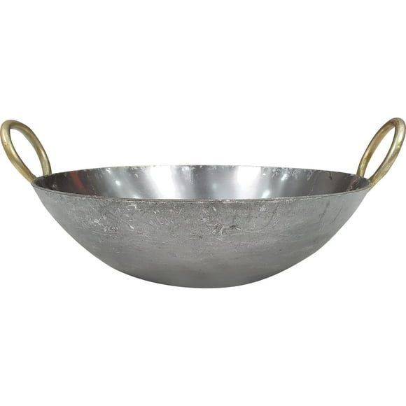 Generic Iron Wok (Kadai) - Flat Bottom - 28cm - Single Piece - Versatile Cooking for Indian Cuisine (1ct)