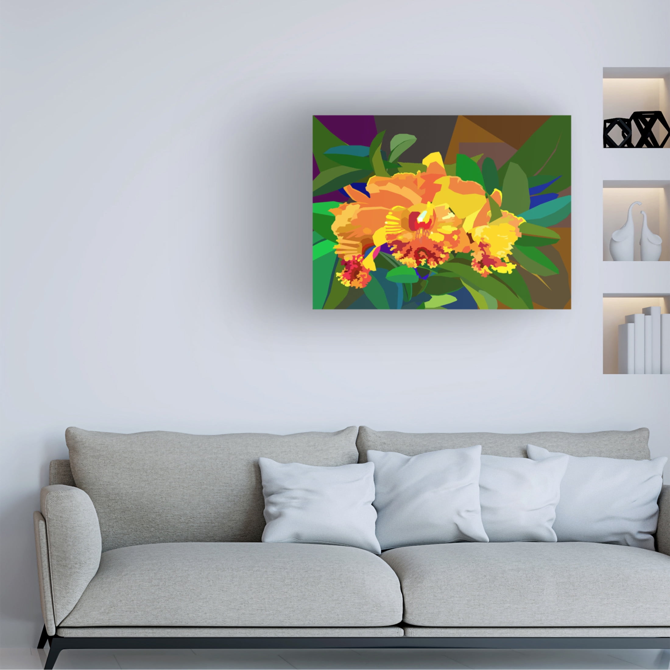 Canvas Wall Art - Surapol Pansanit 'Cattleya Orchid 2' Wall Art for Living Room, Bedroom, or Office Décor by Trademark Fine Art - 47 x 35 Inches