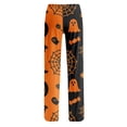 thumbnail image 6 of IYYVV Halloween Pajamas Women Cute Pumpkin Ghost Skeleton Funny Print Palazzo Stretchy Soft Lightweight Pj Pants Halloween Sleepwear 2026 Fluorescence Yellow 2XL, 6 of 6