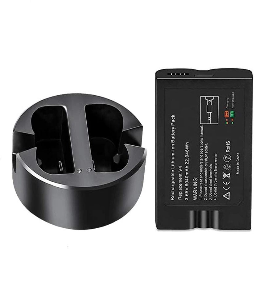1 Pack 6040mAh Battery with Dual USB Charger for RING VIDEO DOORBELL 2