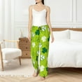 thumbnail image 4 of Wukai St Patrick's Day7 Women Pajama Pants Comfy Stretch Drawstring Palazzo Wide Leg Lounge Pant Comfy Sleepwear Yoga Pants-Small, 4 of 6