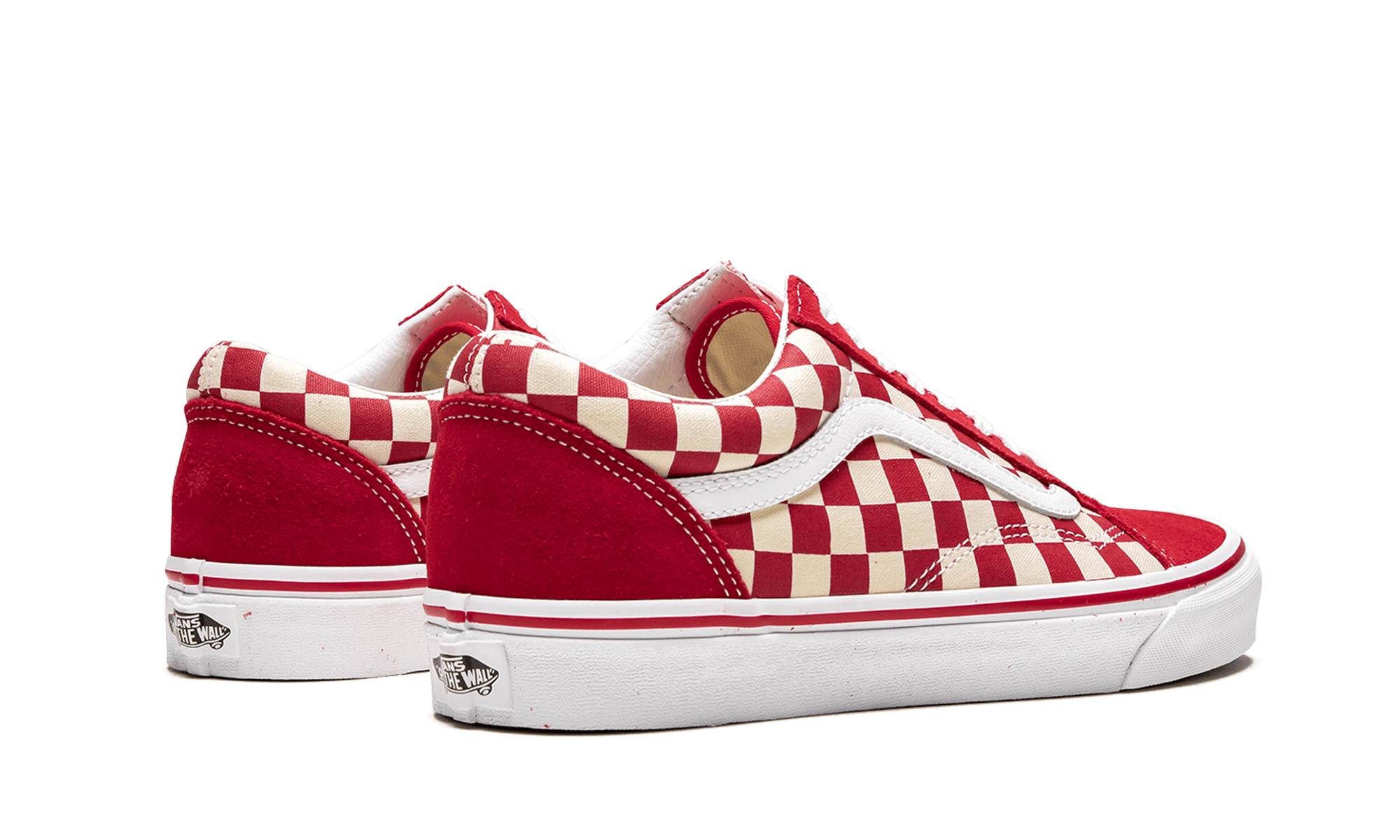 old skool red checkerboard vans