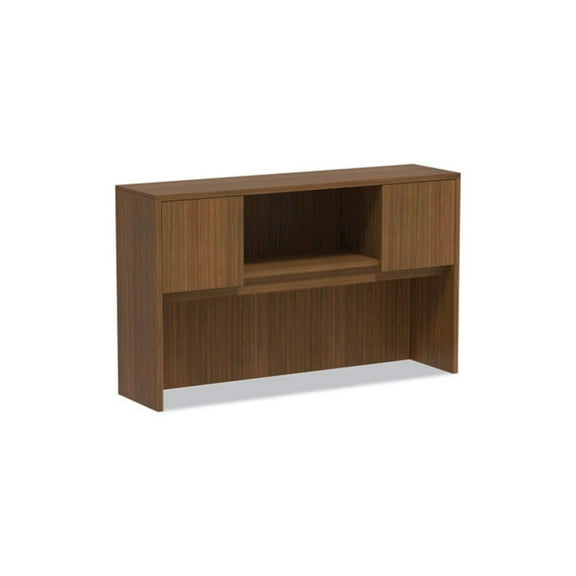 Alera Valencia Series Hutch 3-Comp 58 7/8 x 15 x 35 1/2 Mod Walnut VA286015WA