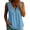 Light Blue(Tank Top), variant on Womens V-Neck Button Tank Top Sleeveless Surplice Blouse with Empire Waist Flowy Casual Summer Cami