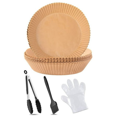 

100Pc Air Fryer Disposable Paper Liner with 100Pc Disposable Gloves