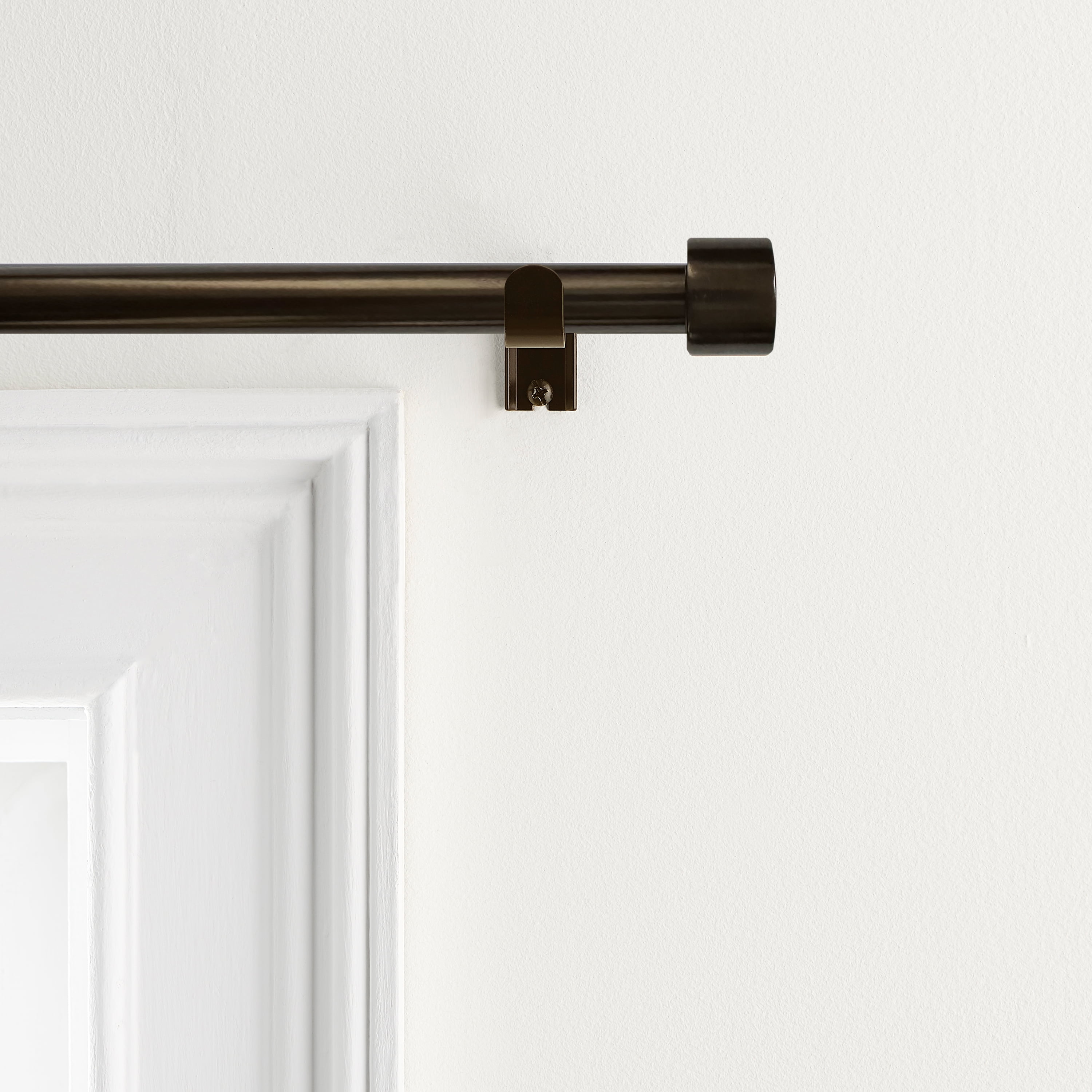 Mainstays 3/4 in Bronze Adjustable Single Curtain Rod Set, 30-84 in