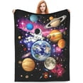 thumbnail image 5 of Space Blanket Galaxy Astronaut Throw Blankets Cozy Fleece Flannel Blanket Soft Warm Plush Lightweight Solar System Gifts Bedding for Boys Girls Teens Kids Adults for Couch Sofa Bed 40"X50", 5 of 6