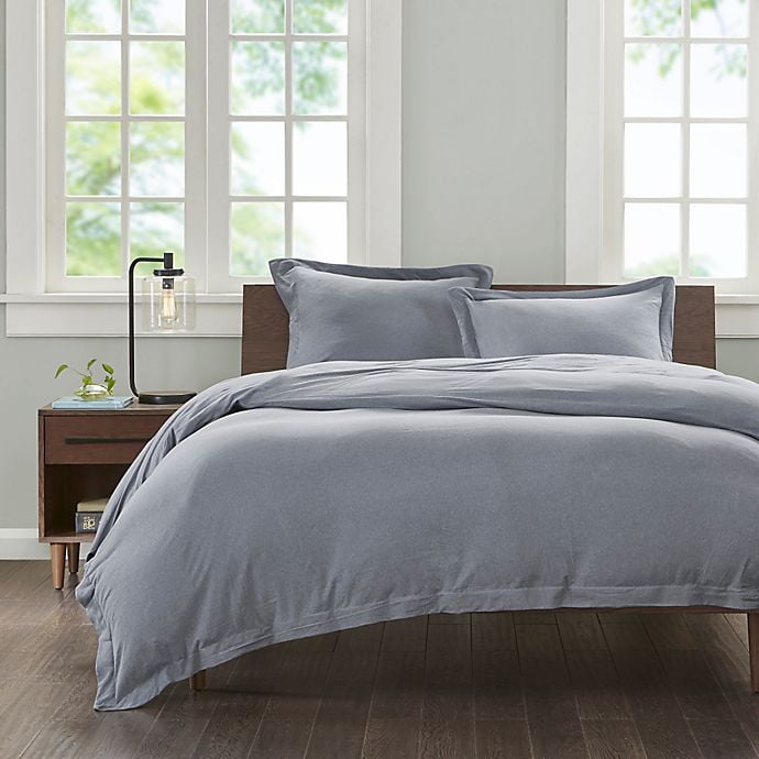 INK+IVY Cotton Jersey Knit Twin\/Twin XL Duvet Cover Set in Grey - Walmart.com - Walmart.com