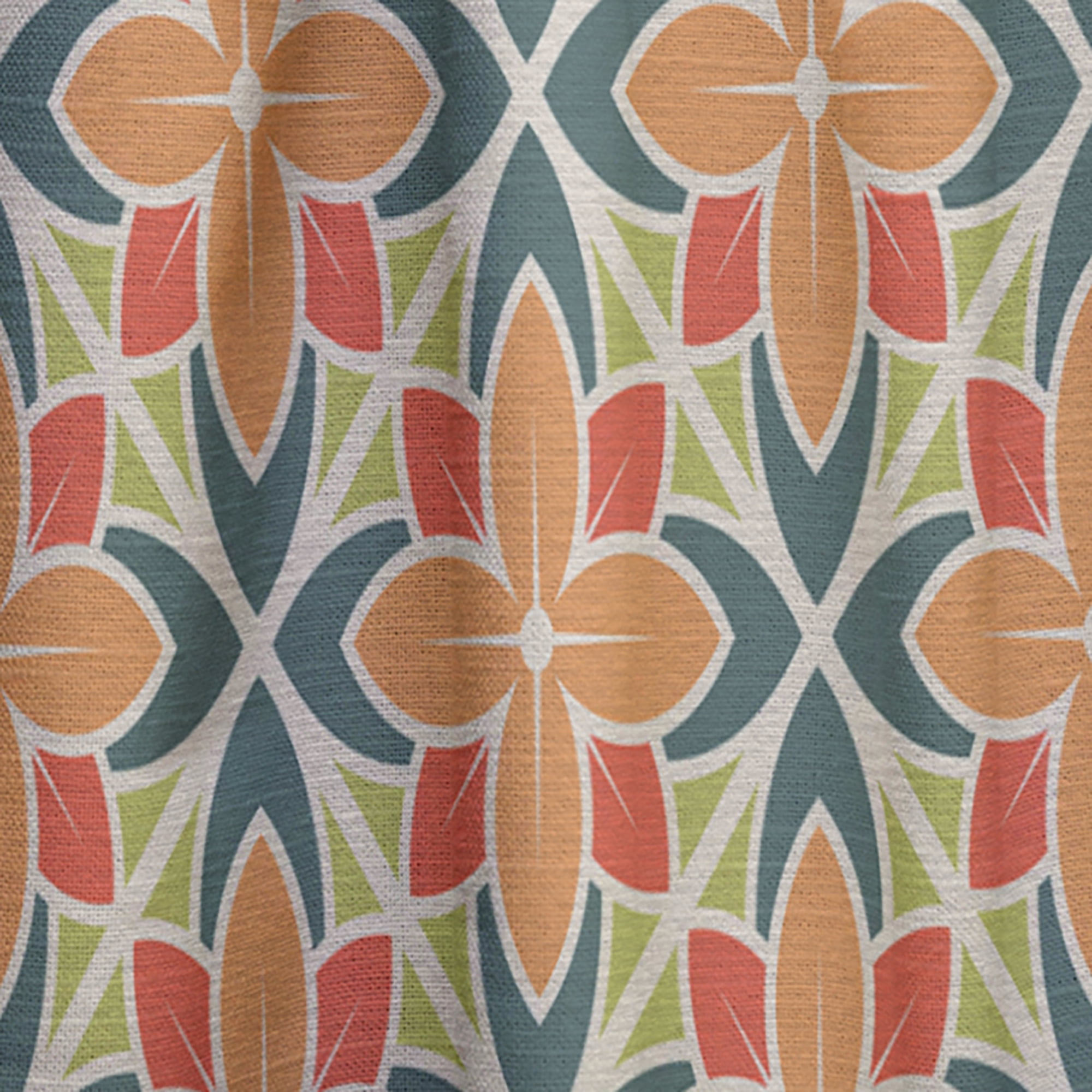 Designart 'Floral Retro Pattern XIV' Mid-Century Modern Curtain Panel