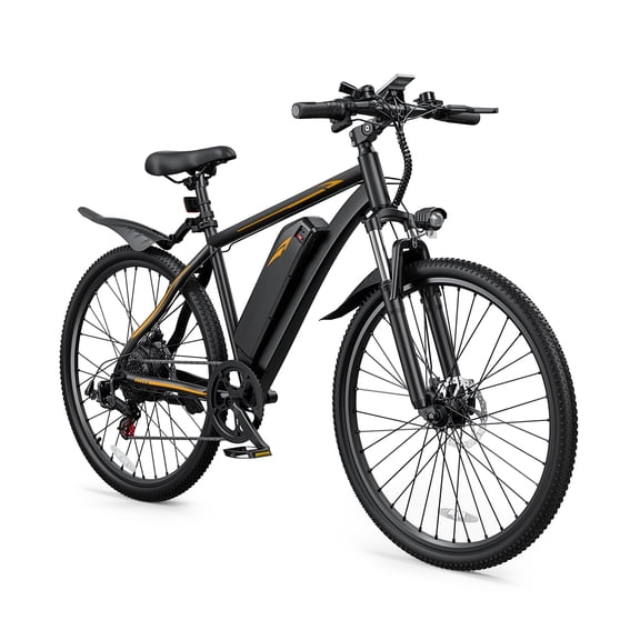 DYU 26" Electric Bike for Adults, 500W Peak Brushless Motor, 36V 10Ah Battery, Up to 50 Miles Range, Shimano 7-Speed, Front Suspension, UL2849