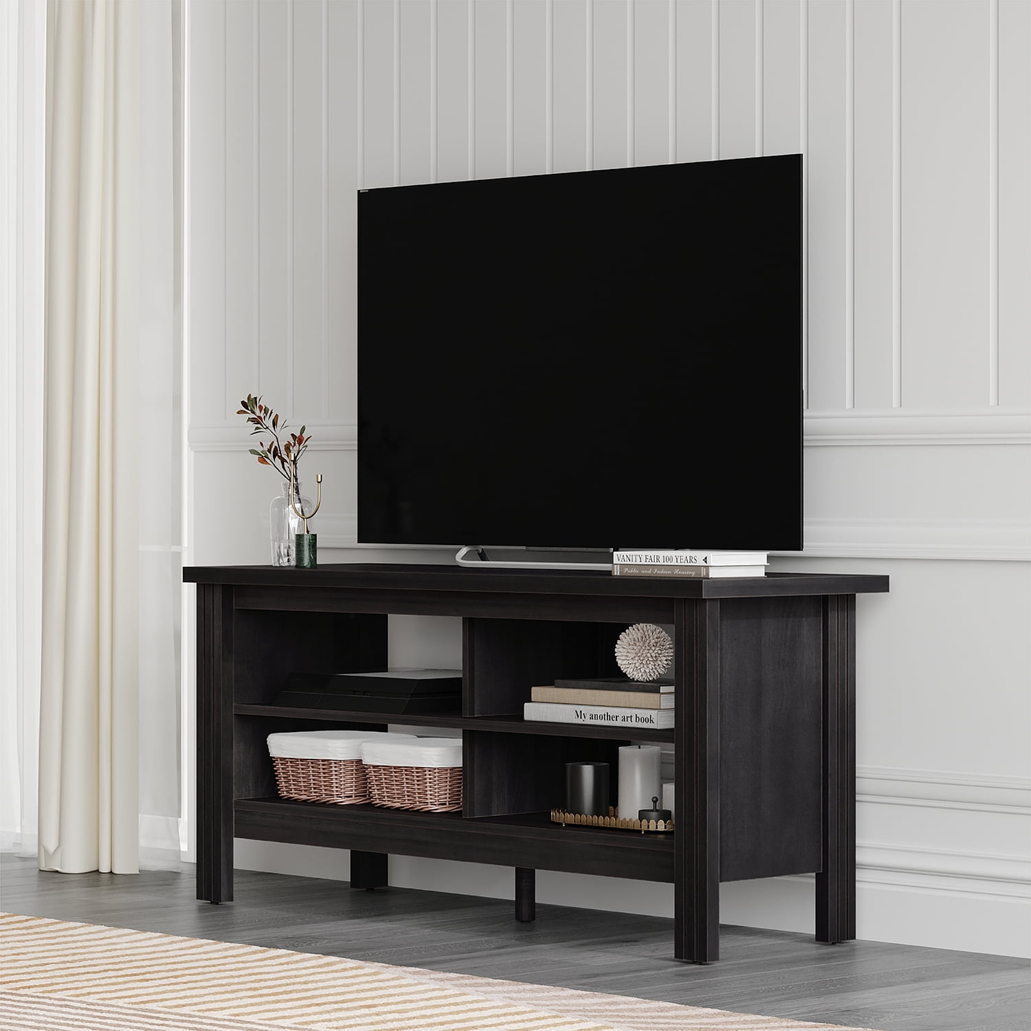 TV Stand Entertainment Center Media Console Storage for Flat LCD up to 40" Black 