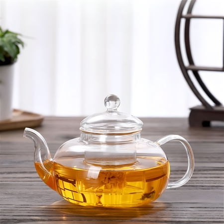 ACDANC 2026 New Kitchen Cups Glass Flower Teapot Clear Teapot with Removable Infuser 20.3 Oz Loose Leaf and Tea Maker 1*Kettle for Tea Loose Leaf Brewing Kitchen Dining Office Home Tea Parties