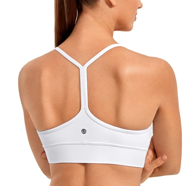 Top Deportivo CRZ YOGA Butterluxe con Espalda en Y, Sin Aros, Soporte Medio, Blanco