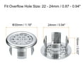 thumbnail image 2 of Uxcell 4 Pack 24mm Sink Trim Overflow Cover Ring Hole Insert in Round Caps, Silver, 2 of 5