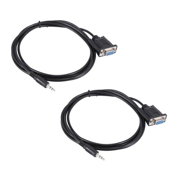 2X DB9 9 Pin VGA Female Cable ,DB 9 Female to 3.5mm (1/8In) Stereo Male Serial Data Cable-6 Feet
