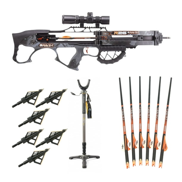 Ravin Crossbows 400 FPS R26 Crossbow (Dusk Camo) w/ Shooting Stick