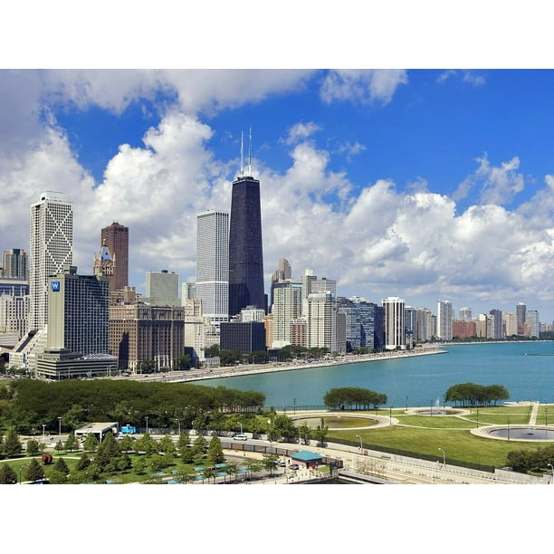 Chicago Skyline - CANVAS OR PRINT WALL ART - Walmart.com - Walmart.com