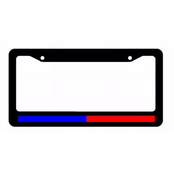Police & Fire Safety Support Patriotic USA Love Black License Plate Frame (BRf8)