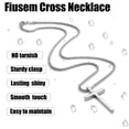 thumbnail image 4 of Cross Necklace for Men, Silver/Gold/Black Mens Cross Necklaces with 2.5mm Cross Chain and Stainless Steel Cross Pendant, Box Chain 16-24 Inch, 4 of 15
