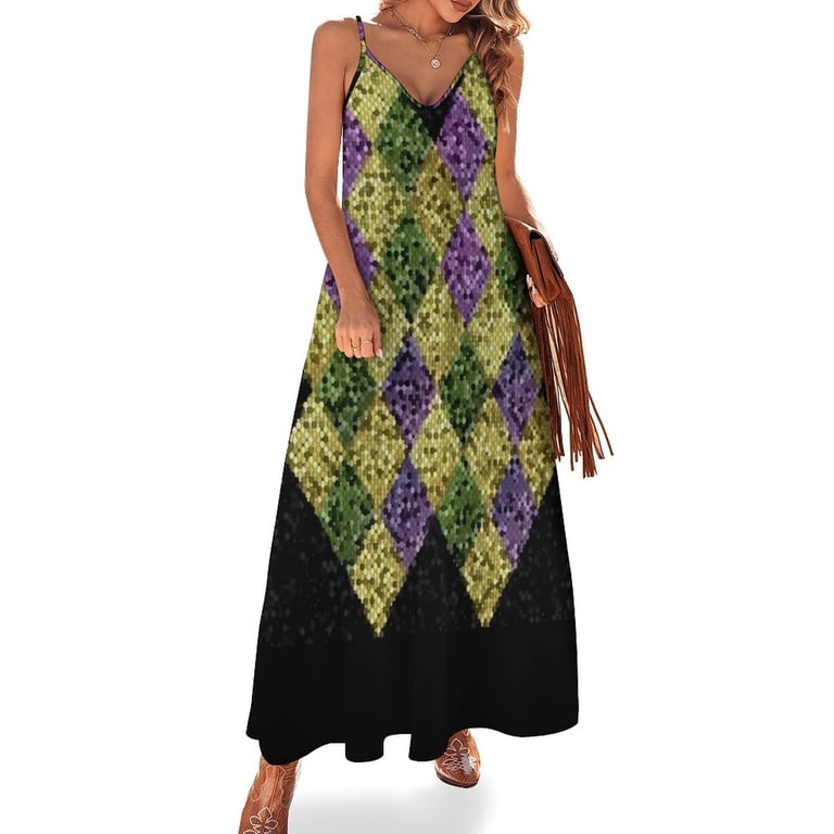 Mardi Gras Sleeveless Dress Elegant gown Long dress woman summer women's  suit luxury dress - Walmart.com
