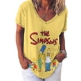 thumbnail image 3 of Simpsons Women's Shirt V-Neck Breathable Short-Sleeve T-Shirt Casual Fashion Tee Soft & Trendy Blouse M, 3 of 8