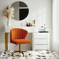 thumbnail image 4 of Orange Velvet Swivel Office Chair with Gold Legs, Adjustable Height Rolling Desk Chair for Vanity, 4 of 11