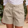 thumbnail image 2 of Seductiva Women's Shorts Linen Shorts for Women Summer High Waisted Button Fly Shorts Baggy Business Casual Work Shorts with Pockets Womens Workout Shorts 1PC, 2 of 5