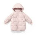 thumbnail image 2 of Loopsun Kids Winter Outwear Coats, Toddler Puffer Jackets, Toddler Boys and Girls Casual Mid Length Hooded Down Warm Outerwear Long Sleeve Jackets Pink, 6-7 Years, 2 of 5